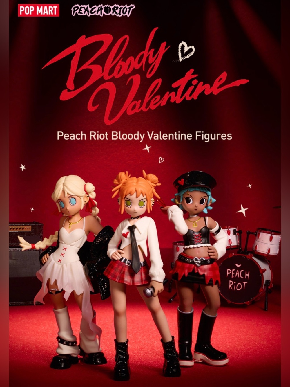 POP MART Peach Riot Bloody Valentine 3 Figure Bundle New Sealed Set